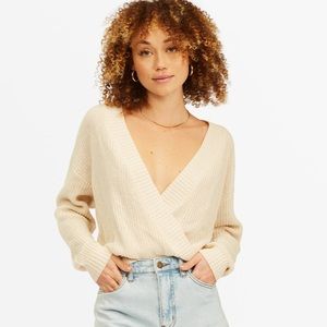 New Billabong Bring It Faux Wrap Knit 